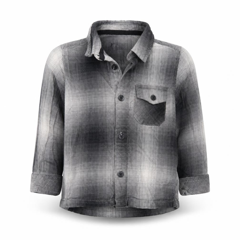 Very Boys Grey Plaid  Basic Button-Up Size 18-24 Months