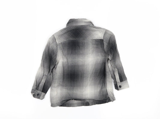 Very Boys Grey Plaid  Basic Button-Up Size 18-24 Months