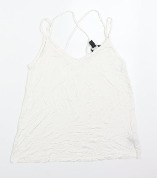New Look Womens White   Camisole Tank Size 10