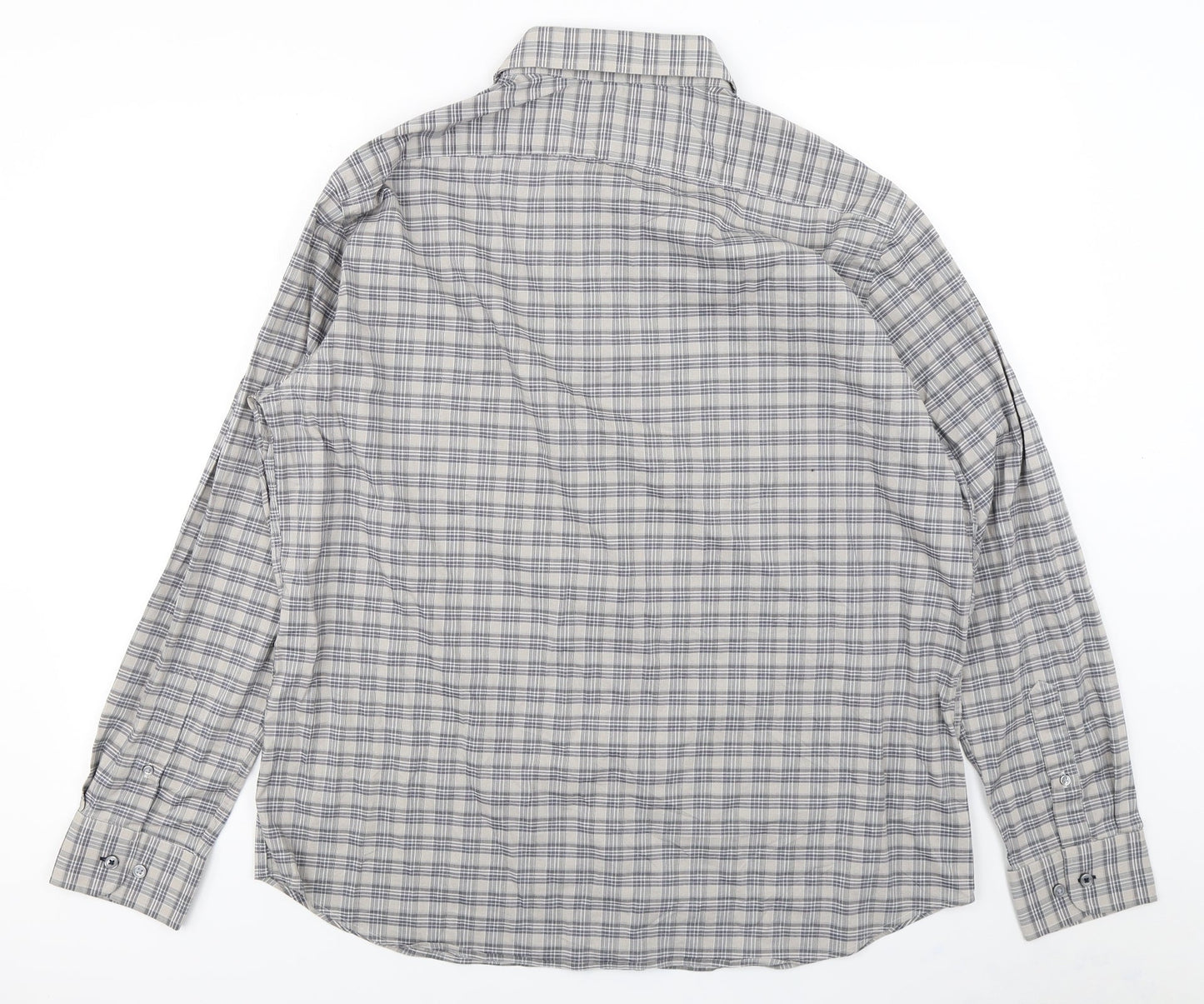 Lucky Brand Mens Grey Plaid   Button-Up Size XL