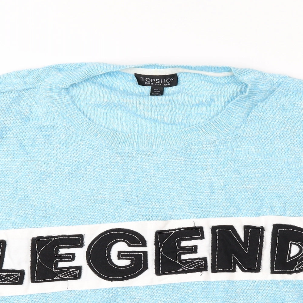 Topshop Womens Blue  Knit Pullover Jumper Size 8