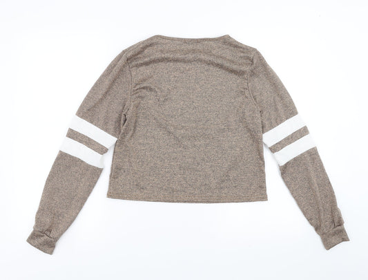 Boohoo Womens Brown   Pullover Jumper Size M