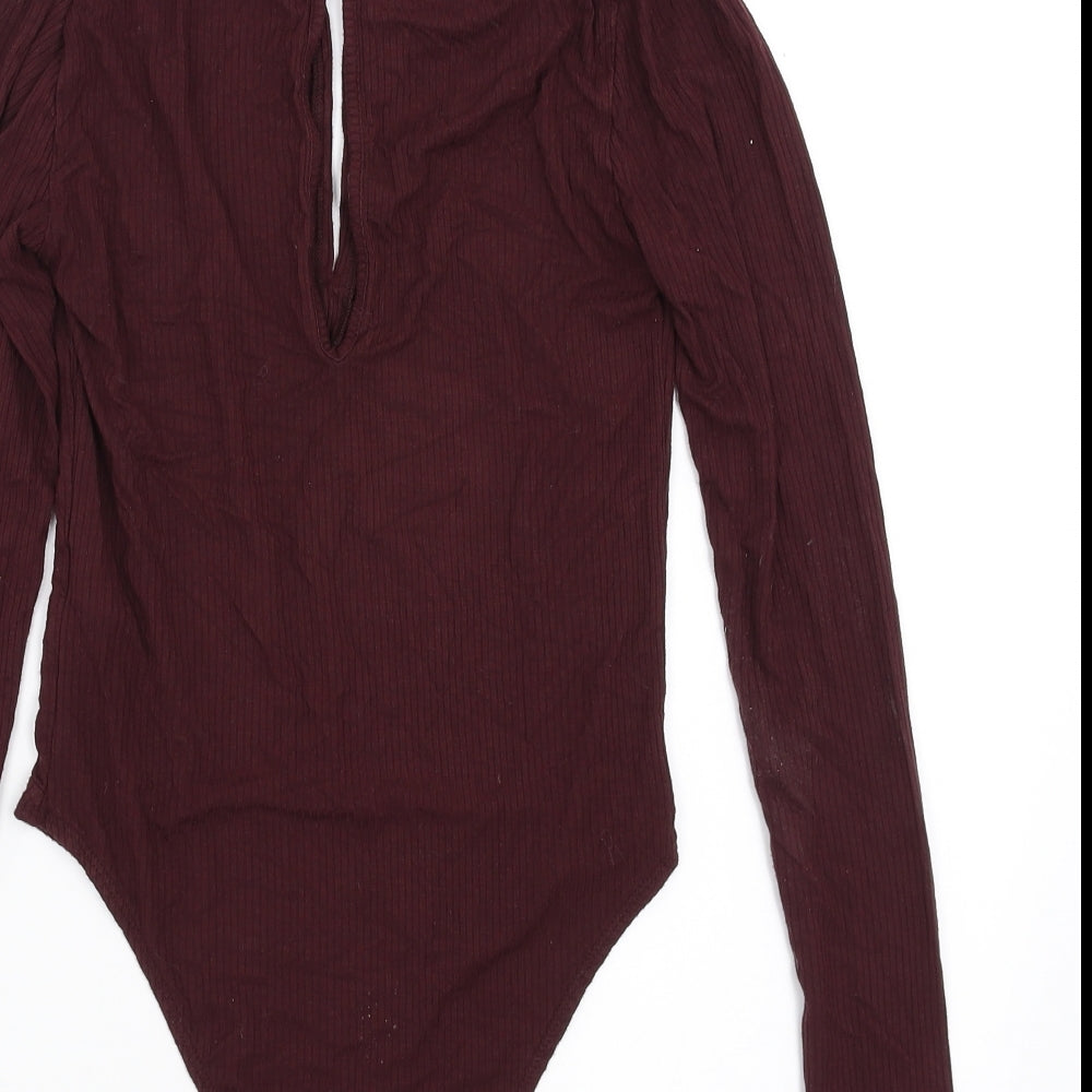 Topshop Womens Purple   Bodysuit One-Piece Size 8
