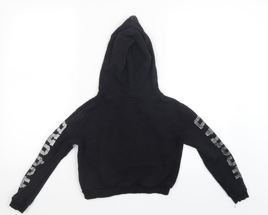Young Dimension Girls Black   Pullover Hoodie Size 9-10 Years  - Reversible Sequins