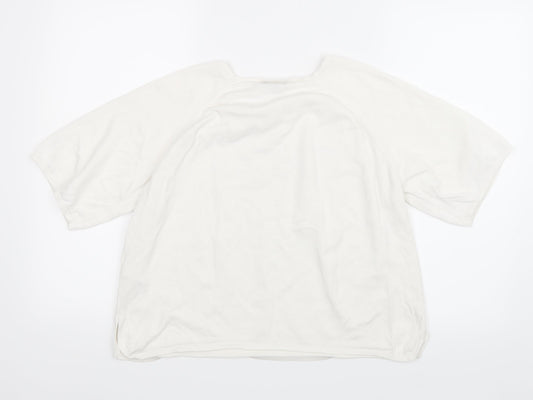New Look Womens White  Knit Pullover Jumper Size 12