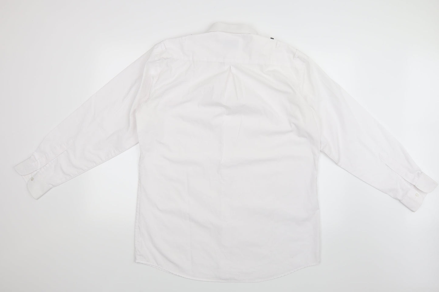 Churchill Mens White    Button-Up Size 15.5