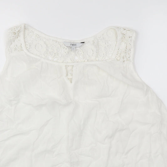 next  Womens White Floral  Basic T-Shirt Size 12