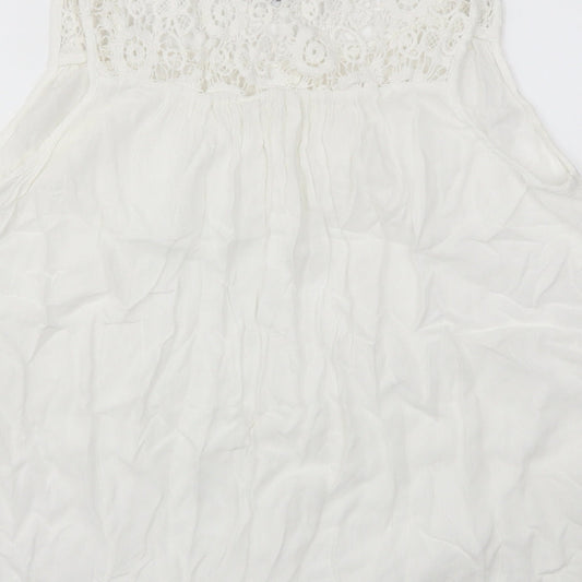 next  Womens White Floral  Basic T-Shirt Size 12