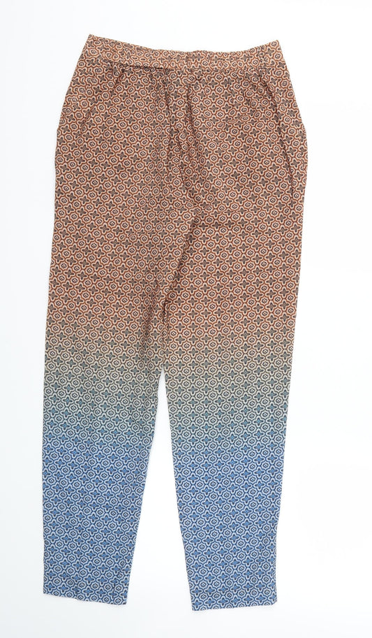 H&M Womens Brown Argyle/Diamond  Trousers  Size XS L26 in - Stretch waistband