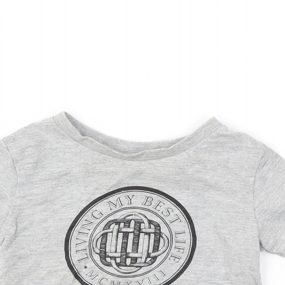River Island Baby Grey Houndstooth  Basic T-Shirt Size 6-9 Months