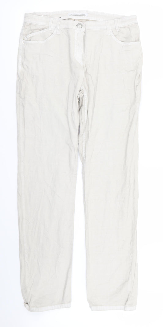 Stark Womens Beige   Trousers  Size 16 L29 in