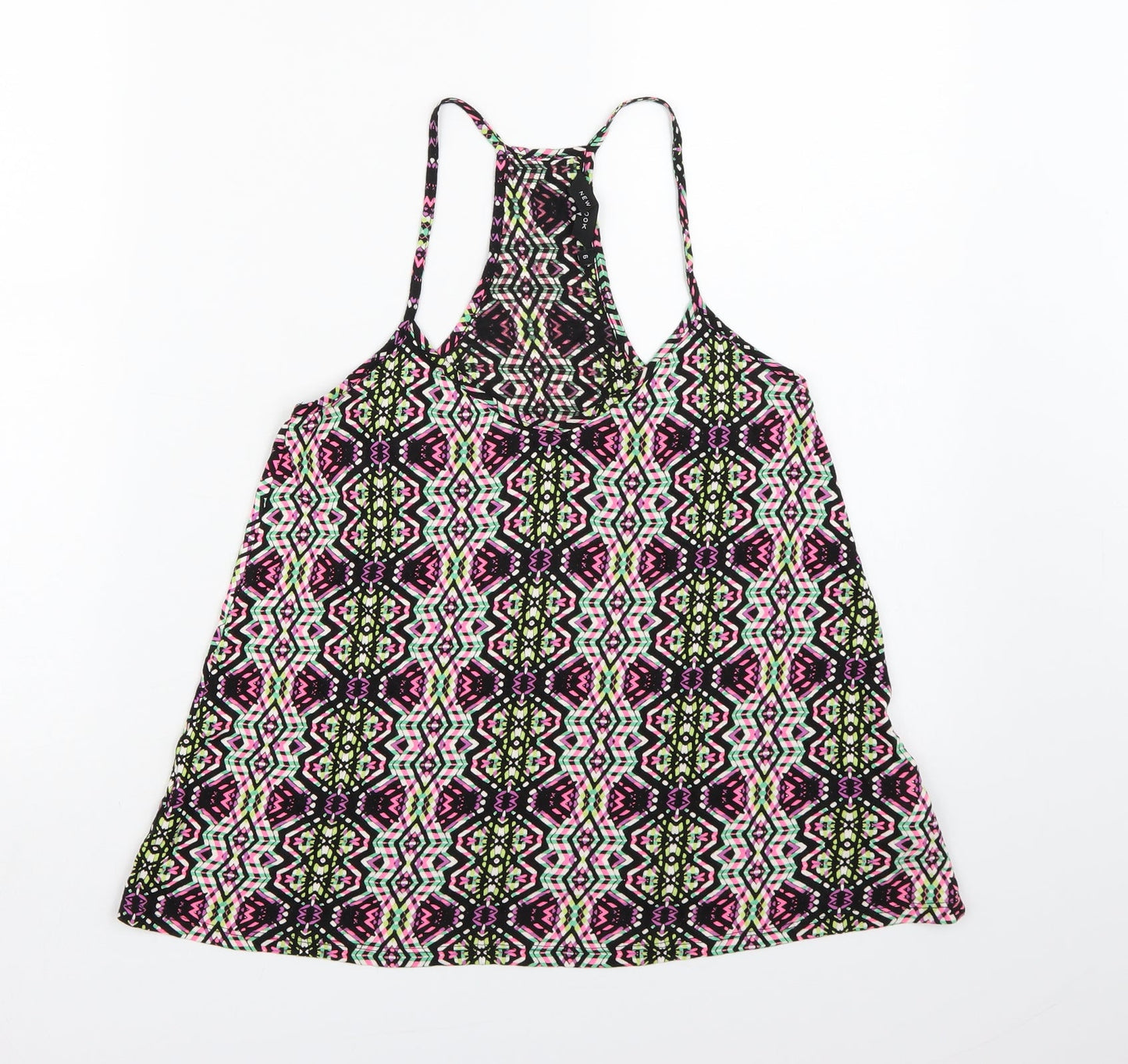New Look Womens Black Geometric  Camisole Tank Size 6