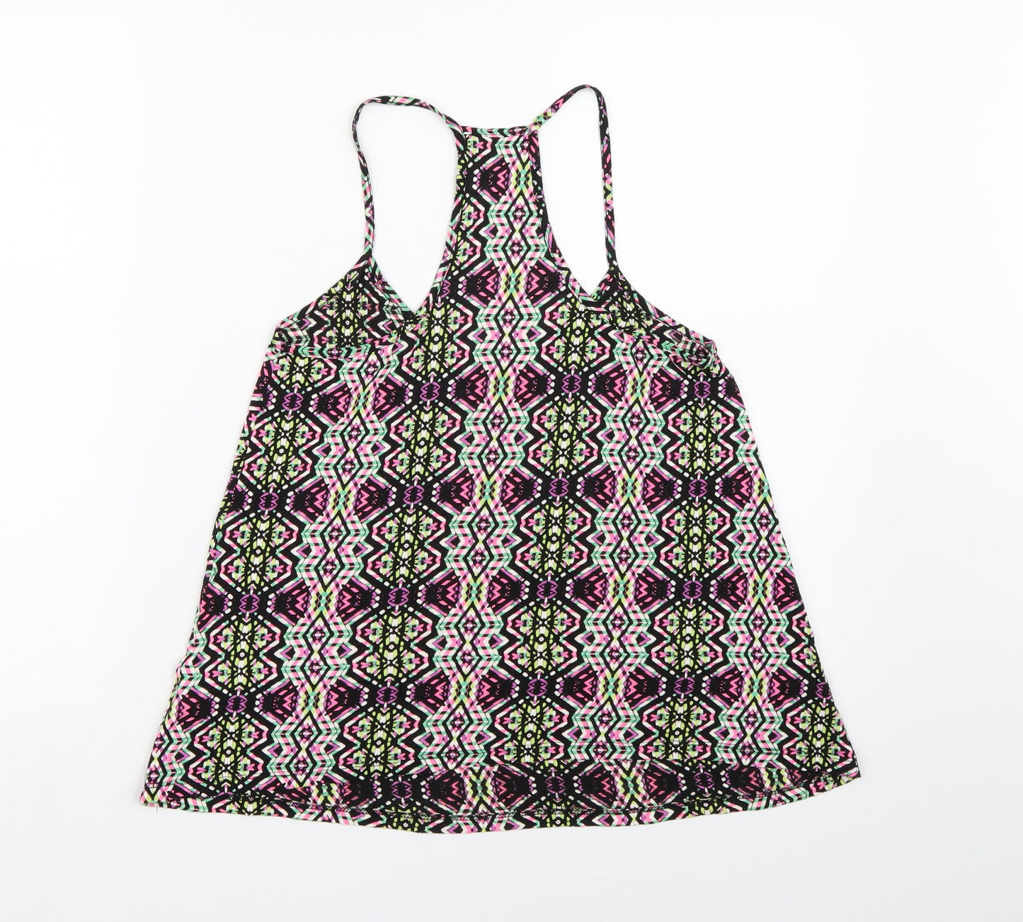 New Look Womens Black Geometric  Camisole Tank Size 6