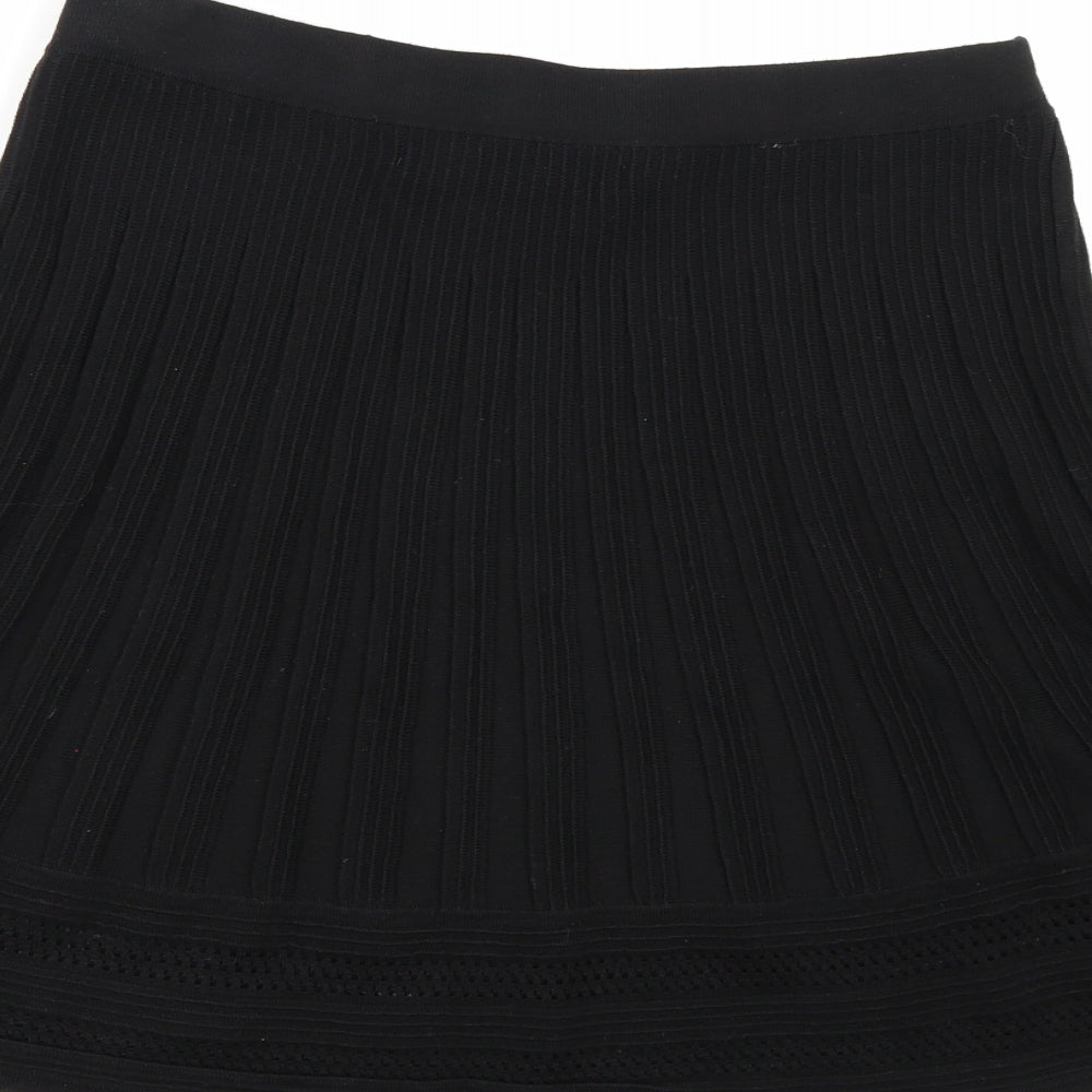 Max Studio Womens Black  Knit A-Line Skirt Size L