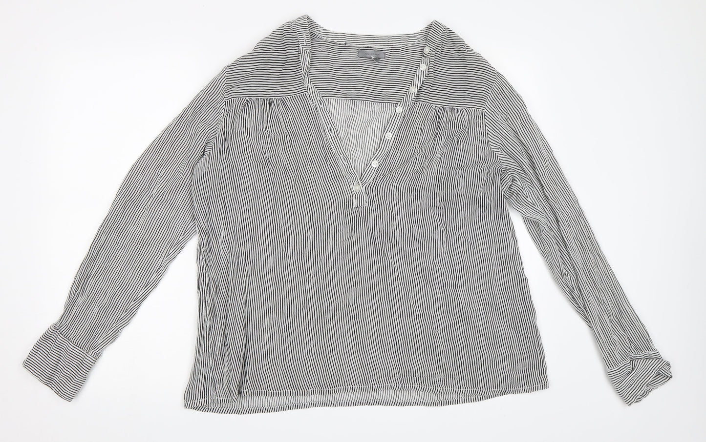 Tex woman Womens Blue Striped  Basic Blouse Size 42