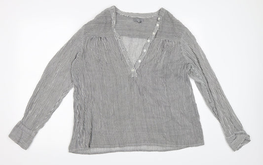 Tex woman Womens Blue Striped  Basic Blouse Size 42
