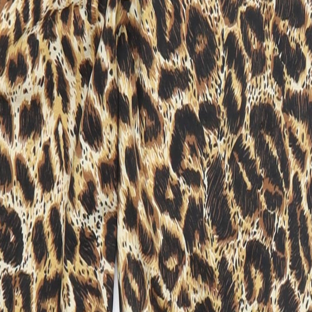 Kiki Riki Womens Brown Animal Print  Cropped Leggings Size S L23 in