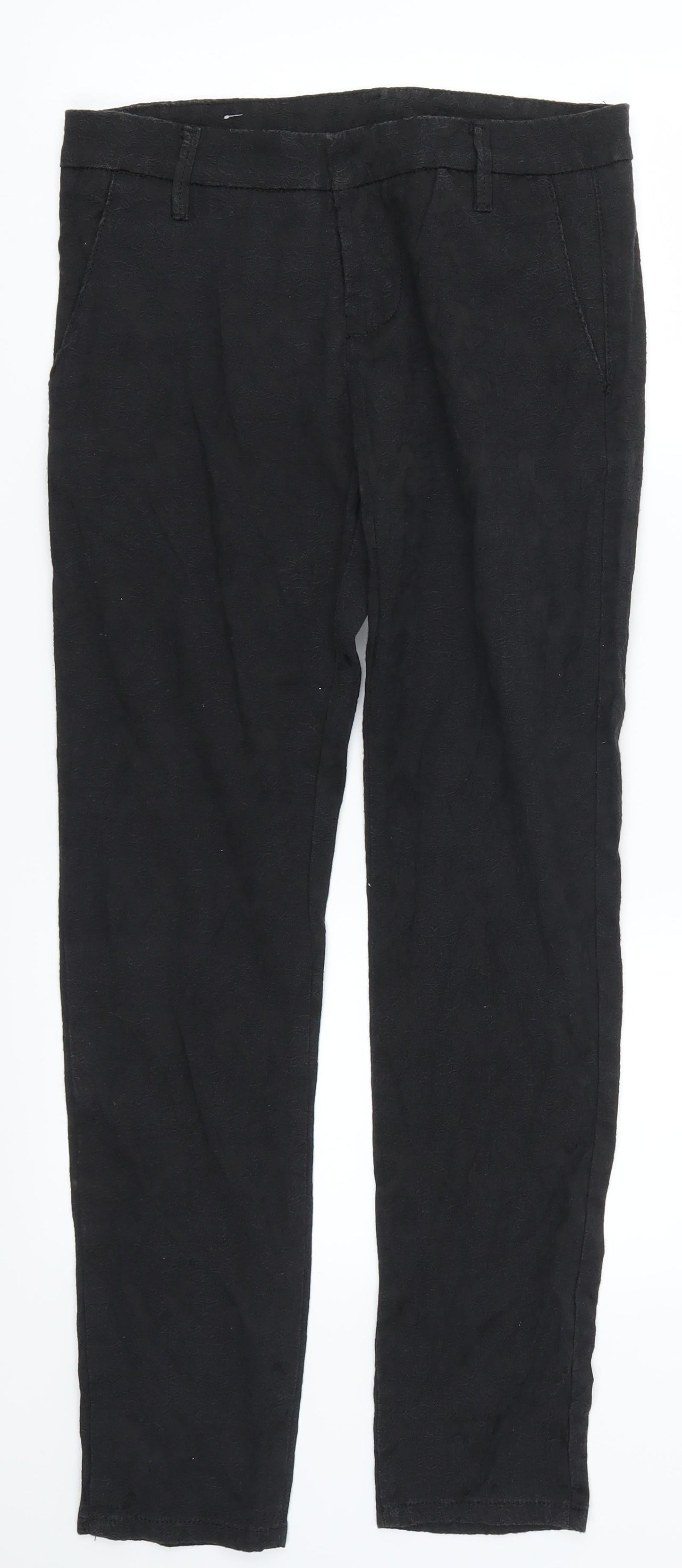 Preworn Womens Black Floral  Trousers  Size M L29 in