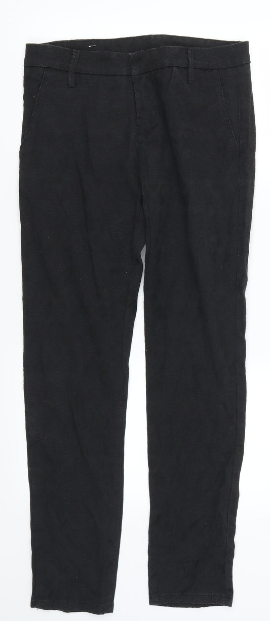 Preworn Womens Black Floral  Trousers  Size M L29 in