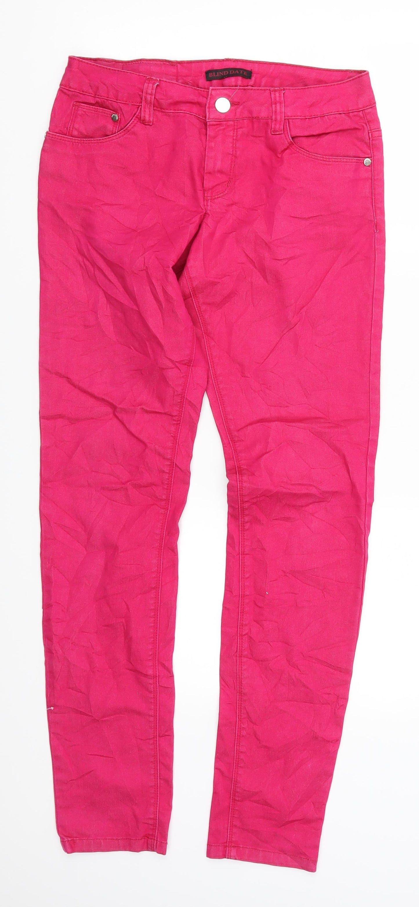 Blind Date Womens Pink  Denim Skinny Jeans Size 27 L32 in - Unicorn