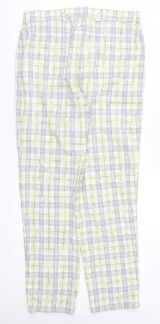 Zefrees Womens Yellow Check  Trousers  Size 14 L20 in