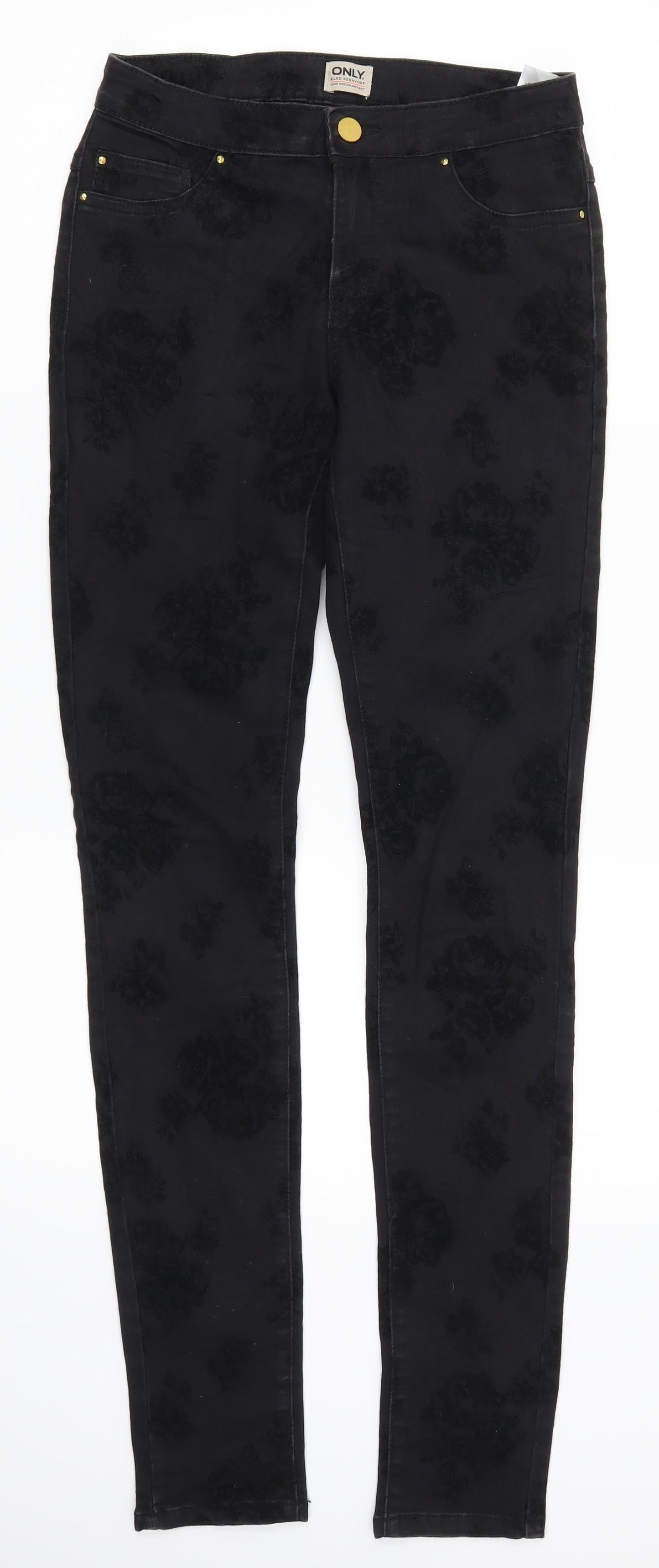 Only Womens  Floral Denim Skinny Jeans Size S L32 in