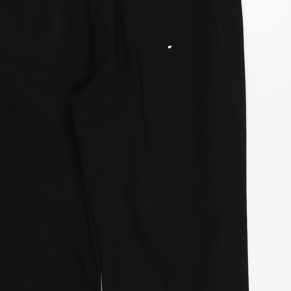 George Womens Black   Trousers  Size 14 L25 in - side zip,buttons on legs
