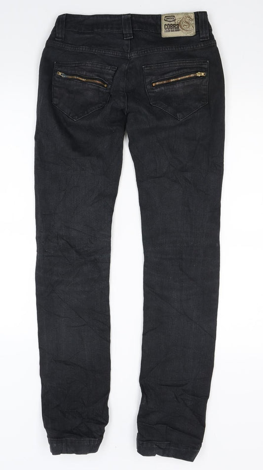Cobra Womens Black  Denim Skinny Jeans Size 28 in L29 in
