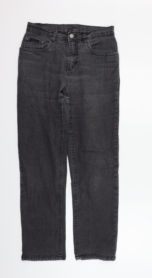 JUST FOR YOU Womens Grey   Straight Jeans Size 6 L27 in