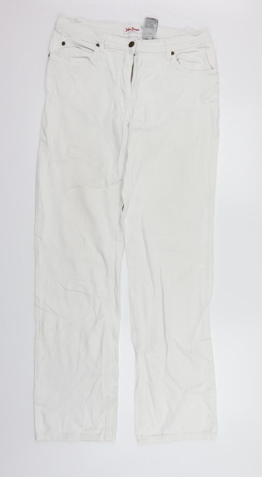 John Boner Womens White   Straight Jeans Size L L33 in