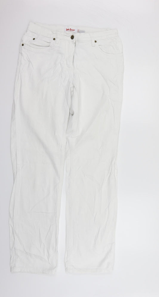 John Boner Womens White   Straight Jeans Size 12 L34 in