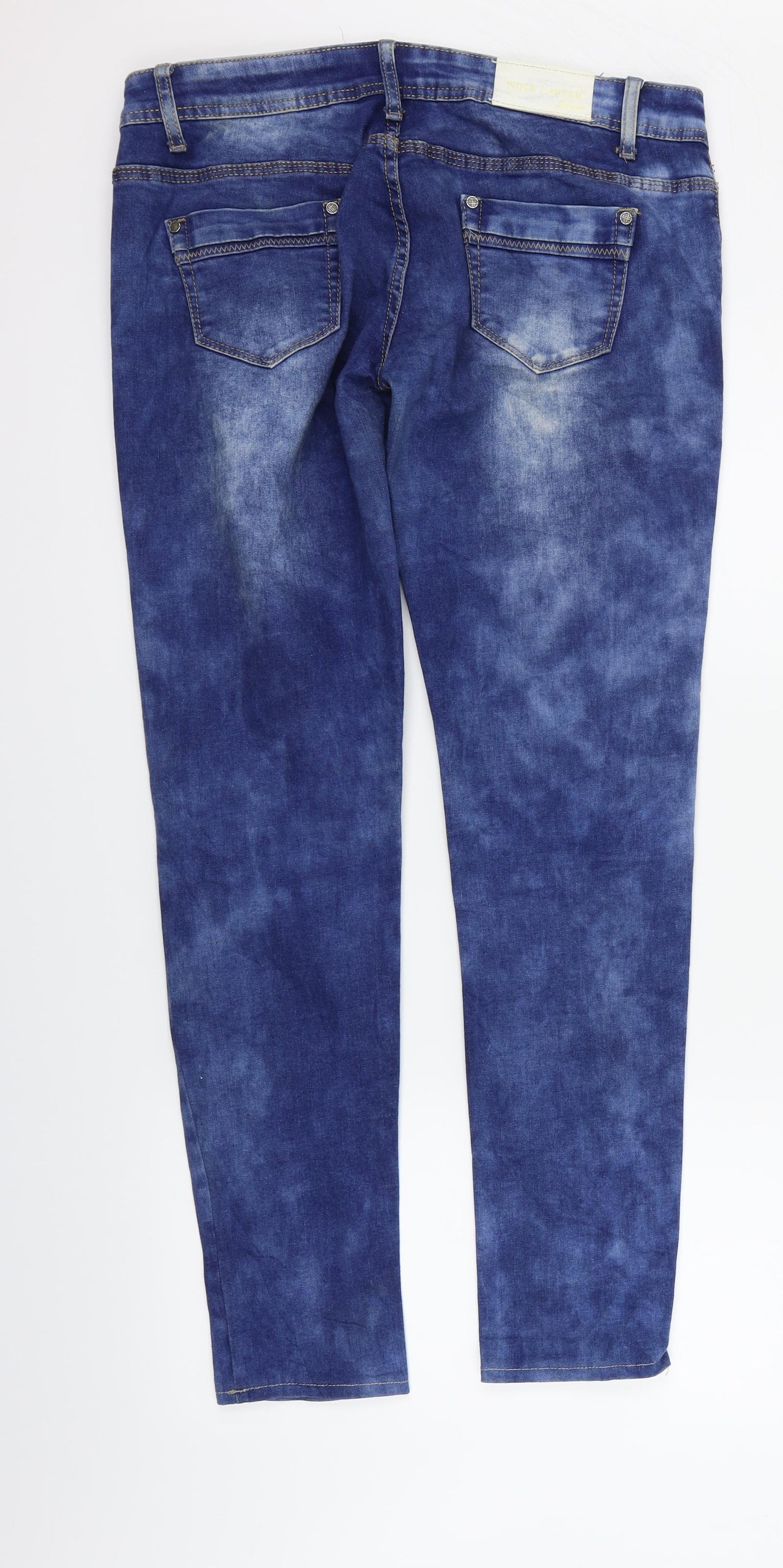Nina Carter Womens Blue   Straight Jeans  L30 in
