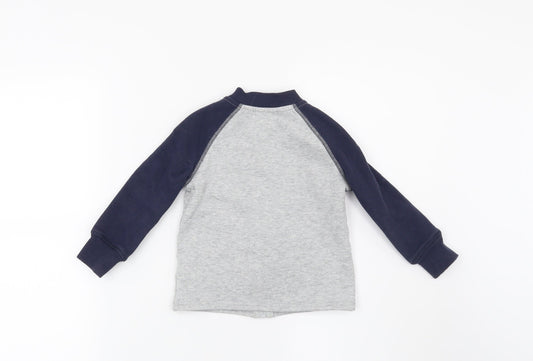 Preworn Boys Grey   Full Zip Sweatshirt Size 2 Years