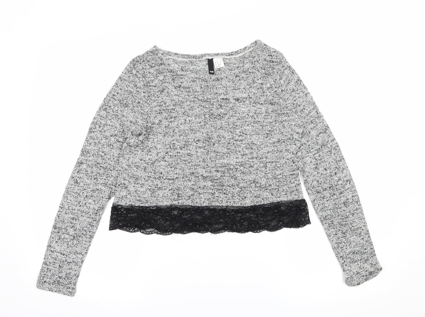 H&M Womens Grey  Knit Pullover Jumper Size XS