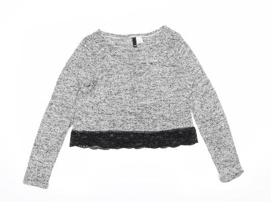 H&M Womens Grey  Knit Pullover Jumper Size XS