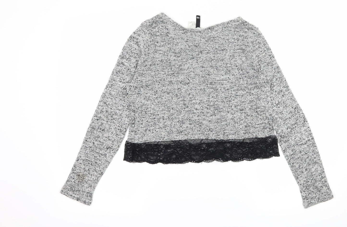 H&M Womens Grey  Knit Pullover Jumper Size XS