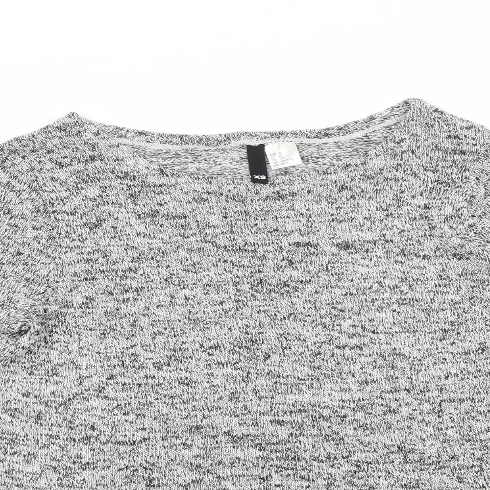 H&M Womens Grey  Knit Pullover Jumper Size XS