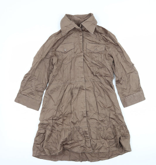 k.a.t Womens Brown   Basic Button-Up Size S