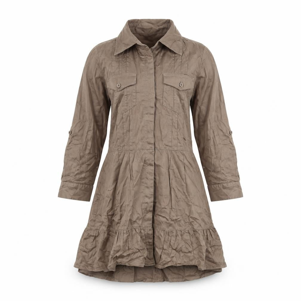 k.a.t Womens Brown   Basic Button-Up Size S