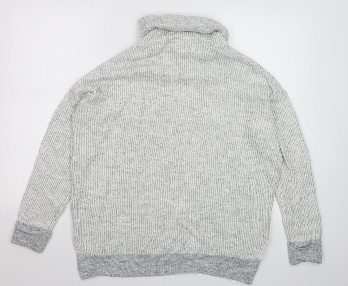 Primark Womens Grey Striped Knit Pullover Jumper Size 12  - Oversized