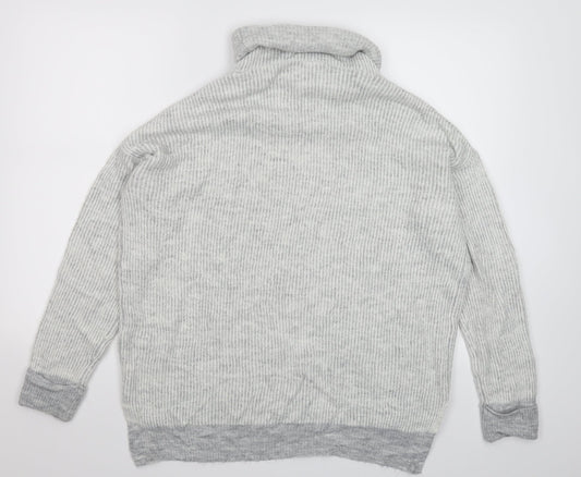 Primark Womens Grey Striped Knit Pullover Jumper Size 12  - Oversized