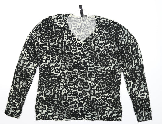 Bluhmod Womens Multicoloured Animal Print Knit Pullover Jumper Size M