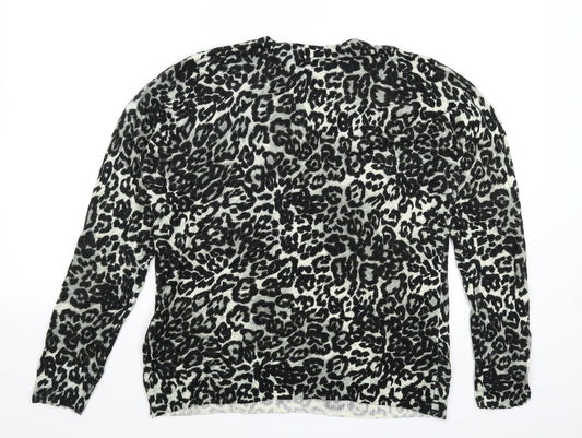 Bluhmod Womens Multicoloured Animal Print Knit Pullover Jumper Size M