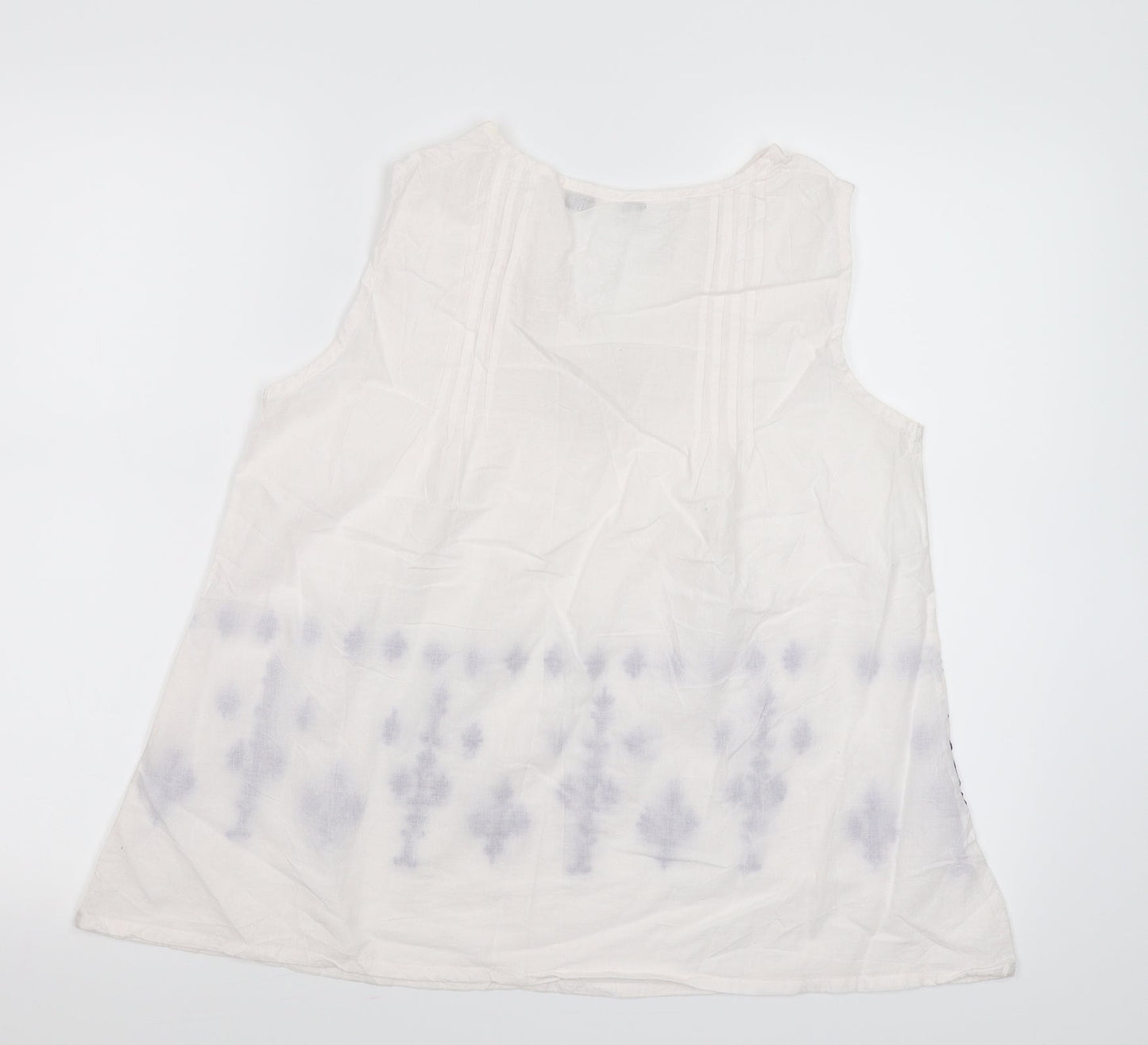 Preworn Womens White Floral  Basic Tank Size 8