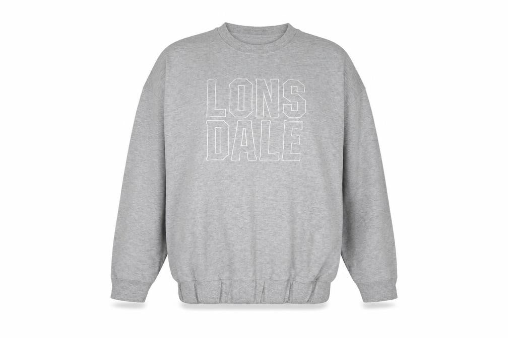Womens UK 16 Regular Lonsdale Grey Pullover Sweatshirt