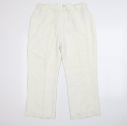 Personal Choice Womens White   Dress Pants Trousers Size 16 L30 in