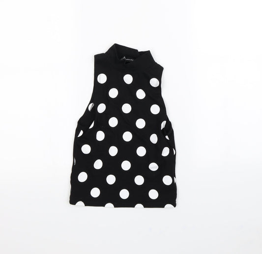 Republic Womens Black Polka Dot  Cropped Tank Size 8