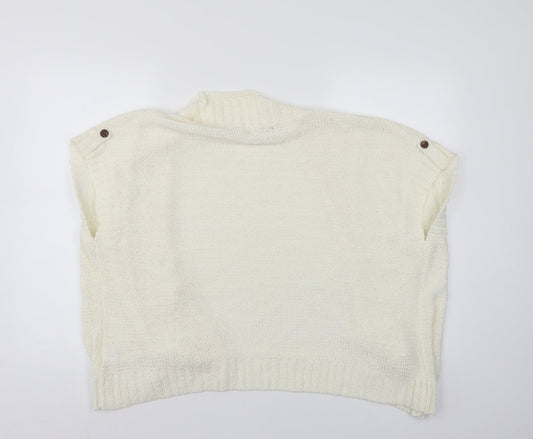 BM Womens White   Cardigan Jumper Size XL