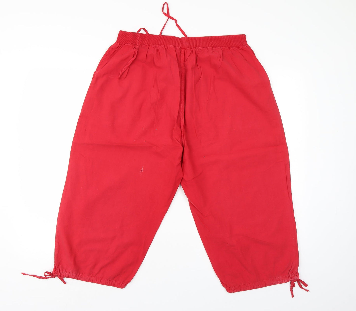 Moda Womens Red   Cropped Trousers Size 2XL  - Elastic Waist