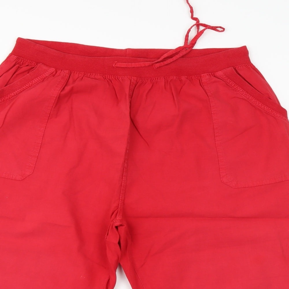 Moda Womens Red   Cropped Trousers Size 2XL  - Elastic Waist